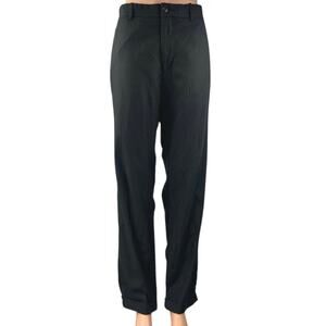 Vince Men's Black High Waisted Straight Leg Button Trousers Dress Pants Size 34